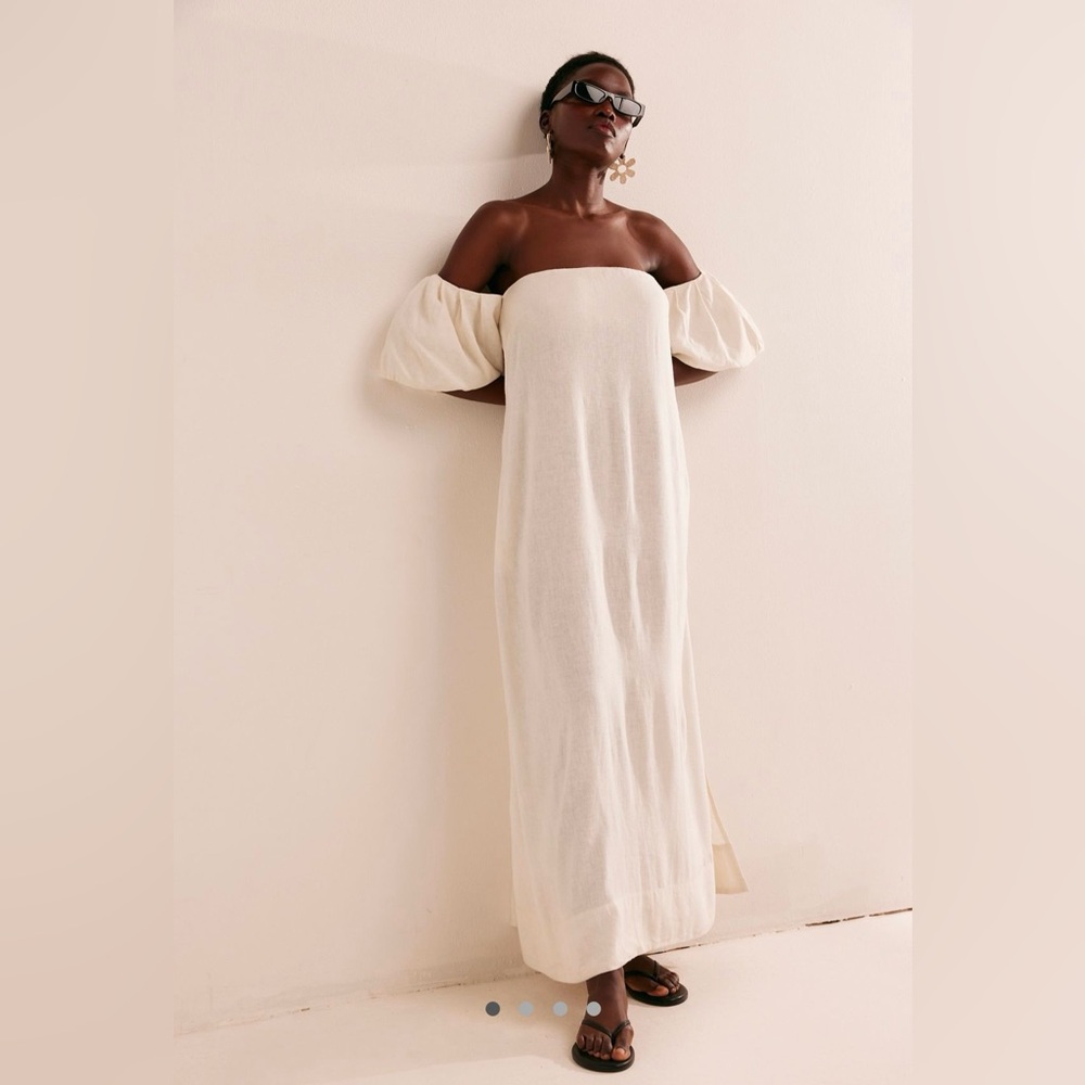 Julietta Free People  linen off the shoulder dress
